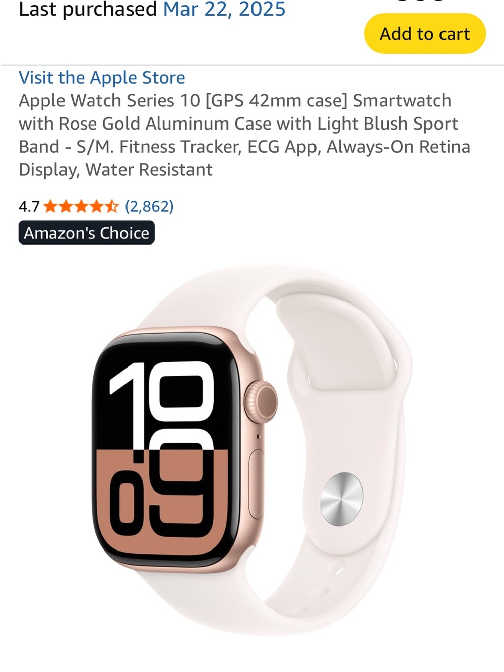 Apple Watch (Rose Gold Aluminum, Light Blush Band)